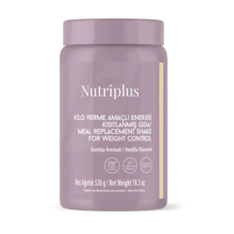 image of Nutriplus Kilo Verme Amaçlı Enerjisi Kısıtlanmış Gıda Vanilya Aromalı 520 gr