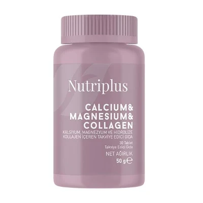 image of Nutriplus Kalsiyum & Magnezyum & Kolajenli Tablet 30 Adet