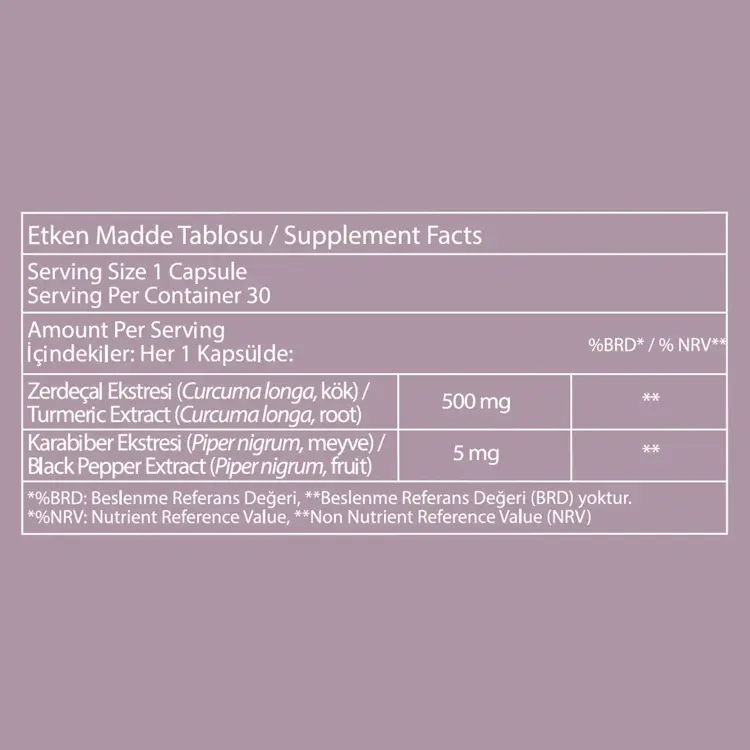 Nutriplus Zerdeçal Ekstresi Curcumin 30 Kapsül view 2