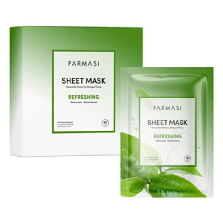 image of 5'li Refreshing Yeşil Çaylı Kağıt Maske 28 gr