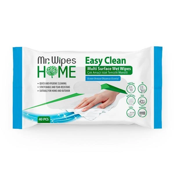 image of Mr. Wipes Easy Clean Yüzey Temizleme Mendili Okyanus Esintisi 40 Adet