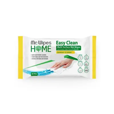 image of Mr. Wipes Easy Clean Yüzey Temizleme Mendili Limon Kokulu 40 Adet