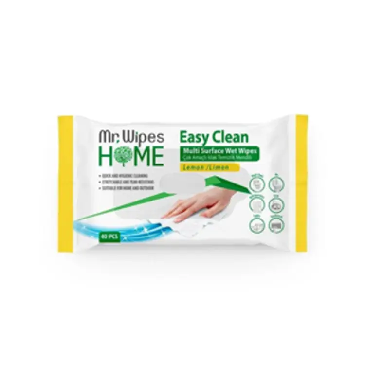 image of Mr. Wipes Easy Clean Yüzey Temizleme Mendili Limon Kokulu 40 Adet