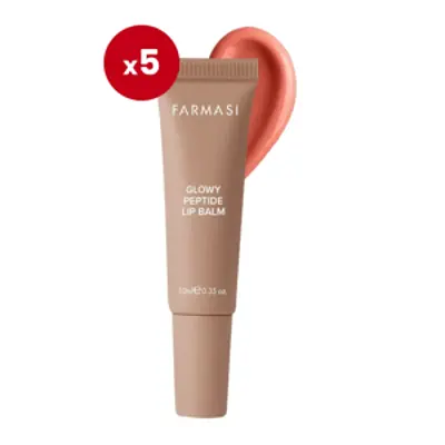 image of 5'li Glowy Peptide Lip Balm - Toasted Cinnamon