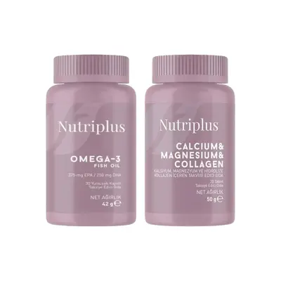 image of Nutriplus İkili Enerji Paketi - Omega 3 + Kalsiyum, Magnezyum & Kolajen